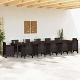 vidaXL Stol za vrt smeđi 400x100x73 cm Poli Ratan, Stol za vrt smeđi 250x100x73 cm Poli Ratan, Stol za vrt smeđi 150x100x73 cm Poli Ratan | shoptok.hr