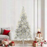  Umjetno predsvijetljeno božićno drvce Srebrno 210 cm PET | shoptok.hr