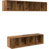vidaXL Set TV komoda s pohranom 4 pcs Staro drvo 37 x 37 x 142.5 cm | shoptok.hr