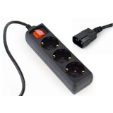 Gembird EG-PSU3-01 UPS, 3 Shuko uticnice, 16A, C14 plug, 0.6m, black naponski kabl Cene