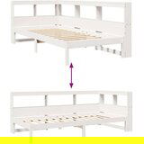  Krevet s regalom za knjige bez madraca bijeli 90x190cm borovina | shoptok.hr