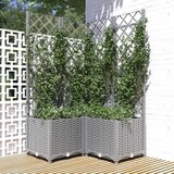 vidaXL Vrtna sadilica s rešetkom svjetlosiva 80x80x136 cm PP Cijene