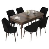 Hanah home set trpezarijski sto i 6 stolica nef baroque black | ePonuda.com