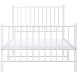  Metalni okvir kreveta uzglavlje i podnožje bijeli 90 x 200 cm | shoptok.hr