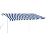 vidaXL Ročno zložljiva tenda z LED lučkami 4x3 m modra in bela | Shoptok.si