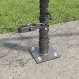 vidaXL šestkotna ograja Siva 1x100 m Jeklo, ograjni stebri z osnovnimi ploščami 13 kos Ø32mm 110cm pocinkano jeklo | Shoptok.si