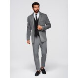 Ombre Men's knitted jacket with a fitted cut - graphite | Shoptok.si