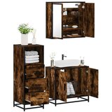 Maison Chic Kopalniški sestavi - Kopalniška garnitura 3-delna dimljeni hrast inženirski les, (21787200) | Shoptok.si