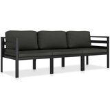 The Living Store Vrtna sedežna garnitura z blazinami 3-delna aluminij antracitna - Vrtna Garnitura, (21474442) | Shoptok.si