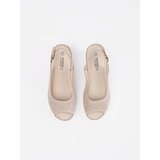 GOODIN Openwork beige wedge sandals | shoptok.hr