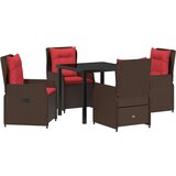 vidaXL Vrtni set za objed 5 pcs Smeđa Poli ratan | shoptok.hr