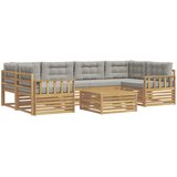  Set vanjskih sofa 7 kom. Bijela i svjetlosiva Poliester | shoptok.hr