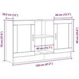  Sideboard Crna Oštra 120x30 5x70 cm Od drvenih materijala | shoptok.hr