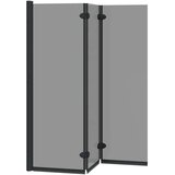  Ograda za tuš Crna 130 x 138 cm ESG staklo i aluminij | shoptok.hr