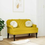 vidaXL Klupa s naslonom žuta 119,5 x 64,5 x 75 cm baršunasta | shoptok.hr