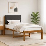  Krevetni okvir s tapiciranim uzglavljem Prirodna i tamnosiva - Prirodna i tamnosiva 75 x 190 cm | shoptok.hr