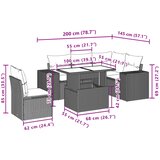  6-dijelni set vrtnih sofa od poliratana s jastucima svjetlosivi | shoptok.hr