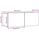 2-dijelni zidni TV ormarić boja hrast artisan 80x30x30 cm | shoptok.hr