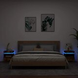  Noćni ormarići s LED svjetlima 2kom dimljeni hrast 40x39x48,5cm | shoptok.hr