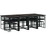  13-dijelni vrtni blagovaonski set s jastucima poliratan crni | shoptok.hr