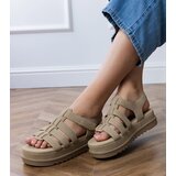 Gemre Dark beige gladiator platform sandals Hartos | Shoptok.si