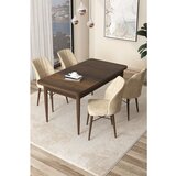 Hanah home Arp - Baroque, Cream BaroqueCream Dining Table & Chairs Set (5 Pieces) | ePonuda.com