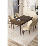 Hanah home Set Trpezarijski sto i 4 stolice Arp, Krem-smeđa | Eponuda.ba