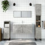 The Living Store Kopalniška omarica z ogledalom betonsko siv inženirski les - Kopalniška Omarica Z Ogledalom, (21436685) Cene