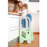 ToddlerInFamily 2v1 MONTESSORI STOLEK POMAGALEK-MOTIV AVTO (VE BARV)-Siva/Zelena Cene