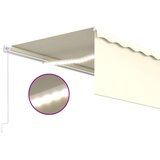 vidaXL Ročno zložljiva tenda s senčilom LED 5x3 m krem | Shoptok.si