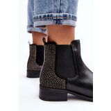 Boto Women's Low Boots Ankle Boots with Embellishment Black Donname | shoptok.hr