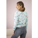 Kesi Women's floral sweatshirt with a zipper mint | shoptok.hr