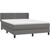  Box spring postelja z vzmetnico siv 140x190 cm umetno usnje | Shoptok.si