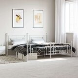 Metalni okvir kreveta uzglavlje i podnožje bijeli 200x200 cm | shoptok.hr
