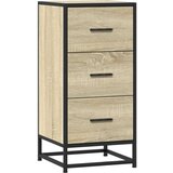 vidaXL Komoda sonoma hrast 35,5x35x76 cm inženirski les in kovina | Shoptok.si
