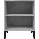  Noćni ormarić s metalnim nogama boja betona 40 x 30 x 50 cm | shoptok.hr