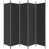 Sobna pregrada s 5 panela crna 250x200 cm od tkanine | shoptok.hr