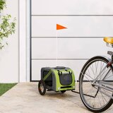 Prikolica za bicikl za ljubimce zeleno-siva tkanina i željezo | shoptok.hr