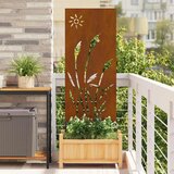 vidaXL Privatnost u vrtu Rezbarija Rđa 50 x 140 cm Otporni čelik | shoptok.hr