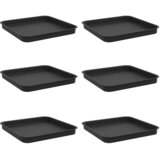  Kvadratna posuda za cvijeće 6 pcs Crna 21 x 21 x 2 cm Plastika | Eponuda.com