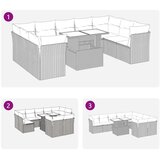 vidaXL 10-dijelni set vrtnih sofa od poliratana s jastucima smeđi | shoptok.hr