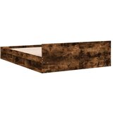 vidaXL Posteljni okvir s predali dimljen hrast 160x200 cm inž. les | Shoptok.si