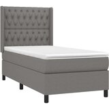  Box spring postelja z vzmetnico temno siva 90x190 cm blago, (20790156) | Shoptok.si