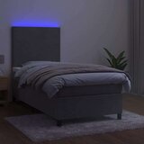  Box spring postelja z vzmetnico LED svetlo siva 100x200cm žamet, (20846751) | Shoptok.si
