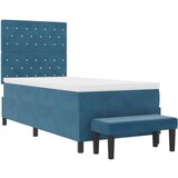  Postelja z vzmetnico z vzmetnico Temno modra 90 x 200 cm Žamet, (5000126413) | Shoptok.si