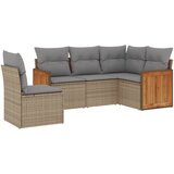  The Living Store Vrtna sedežna garnitura 5-delna z blazinami bež poli ratan - Vrtna Sedežna Garniture, (21452554) | Shoptok.si