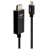 Lindy priključni kabel Mini DisplayPort utikač, HDMI-A utikač 3 m crna 40923 DisplayPort kabel Cijene