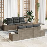 vidaXL vrtni set sofa Set od 7 Siva Ratan, Poliester Vrtni set sofa Cijene