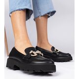 D/CEO marka niezdefiniowana Black elegant moccasins with rhinestones Zelda | Shoptok.si