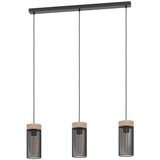 Eglo visilica Kilnsdale 43834, 3x E27, 81 cm, crna/smeđe drvo | shoptok.hr